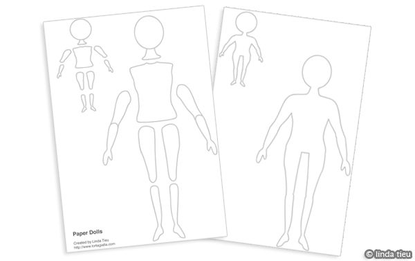 blank paper doll template. lank paper banner