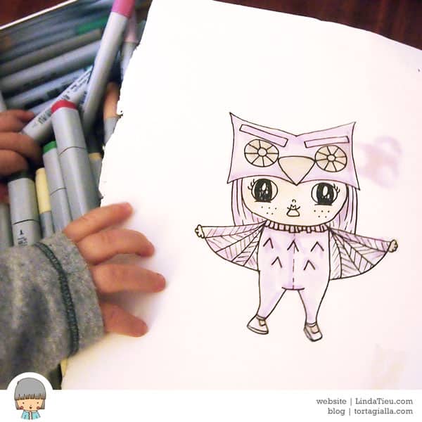 Owl Girl Illustration
