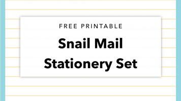 Snail Mail Letter Writing Stationery Set Printable for LWA