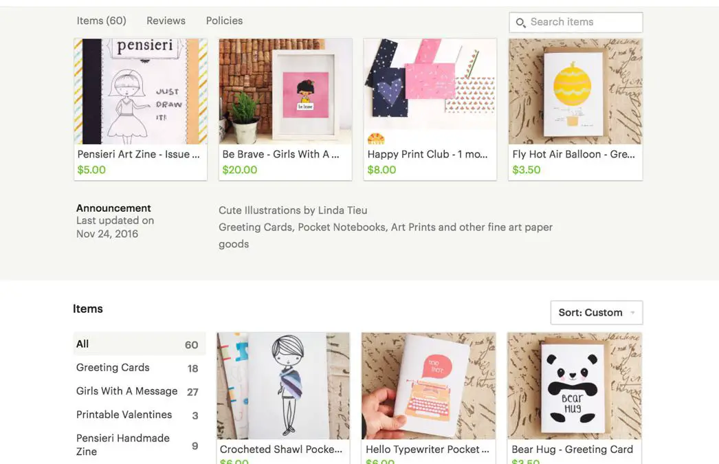 Announcing Real Paper Goods in My Etsy Shop!