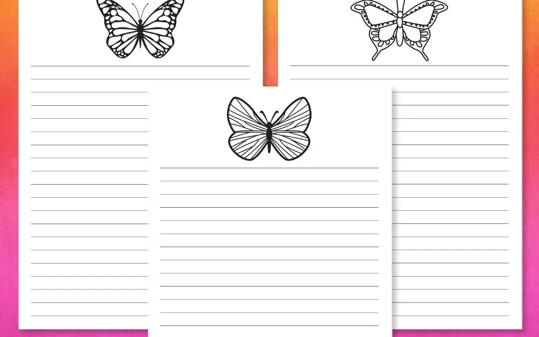 Free Printable – A5 Planner Pages – Butterflies to Color