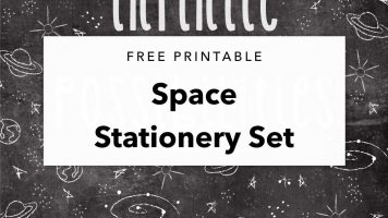 Free Printable Space Stationery Set