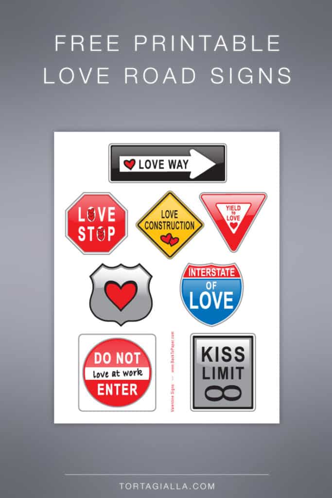 Free Printable love road signs for decoration and embellishment