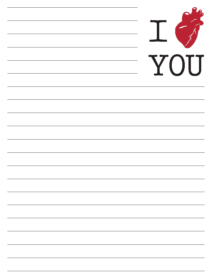Heart Stationery Printable Tortagialla
