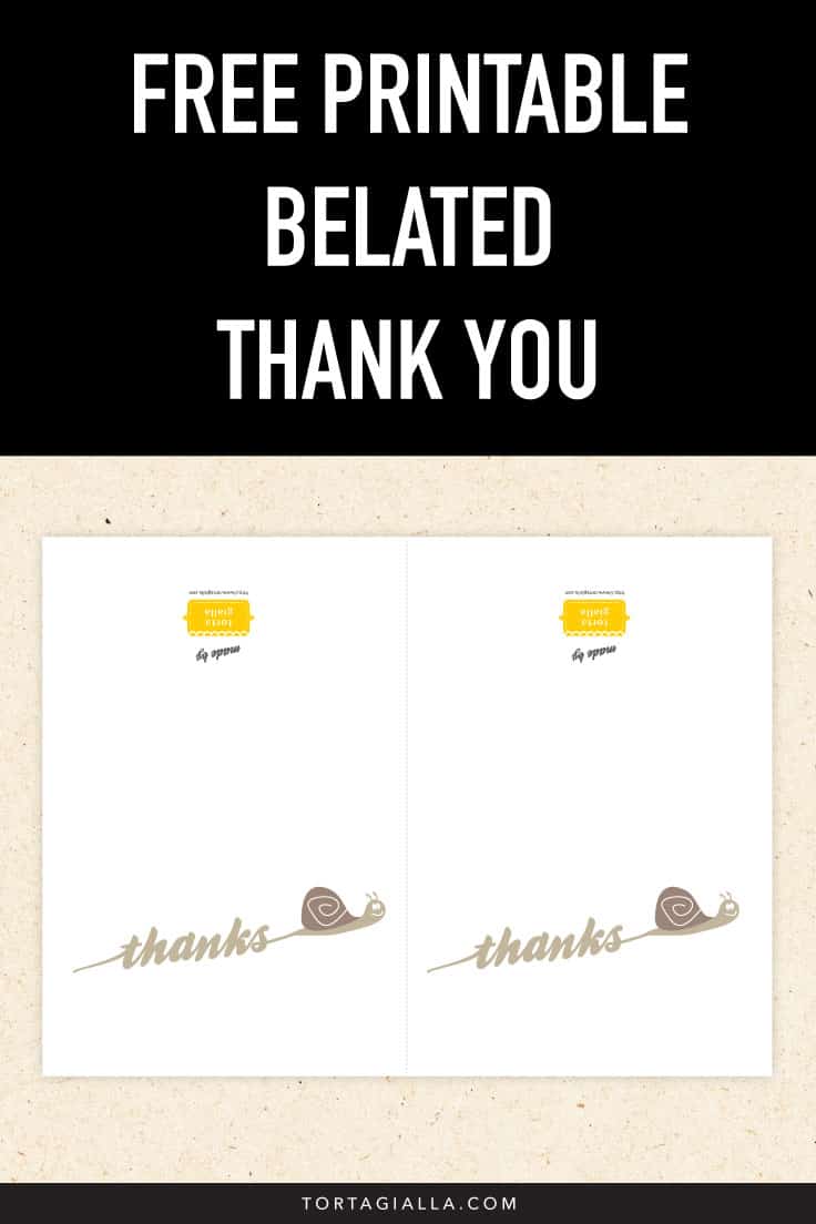 Free Belated Thank You Card Printable