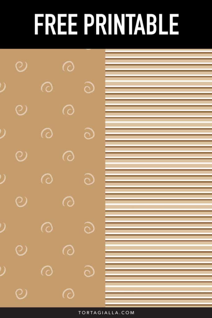 FREEBIE: Printable Striped Paper - Coffee Tan Brown Themed