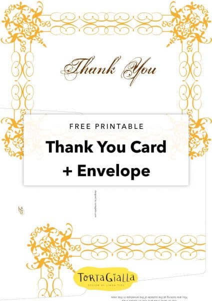 free printable thank you card and envelope