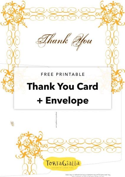 Free Printable Thank You Card and Envelope - tortagialla