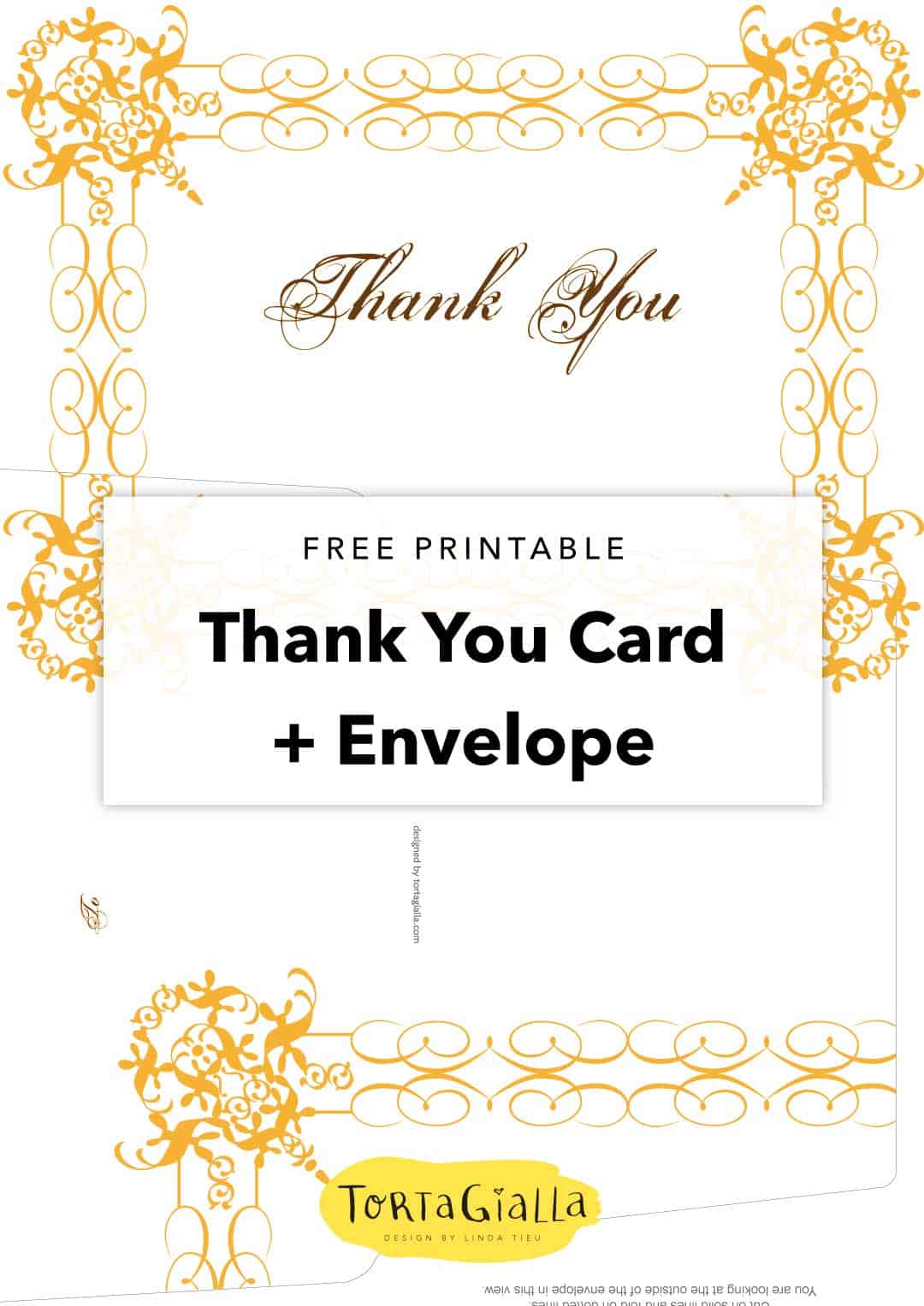 free printable thank you card and envelope