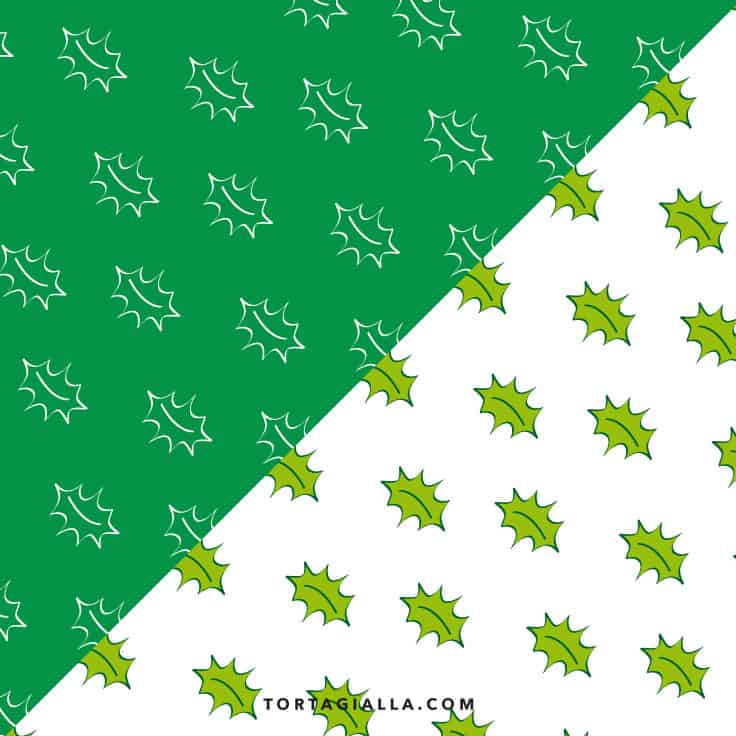 holly leaf pattern paper design - free downloadable PDFs