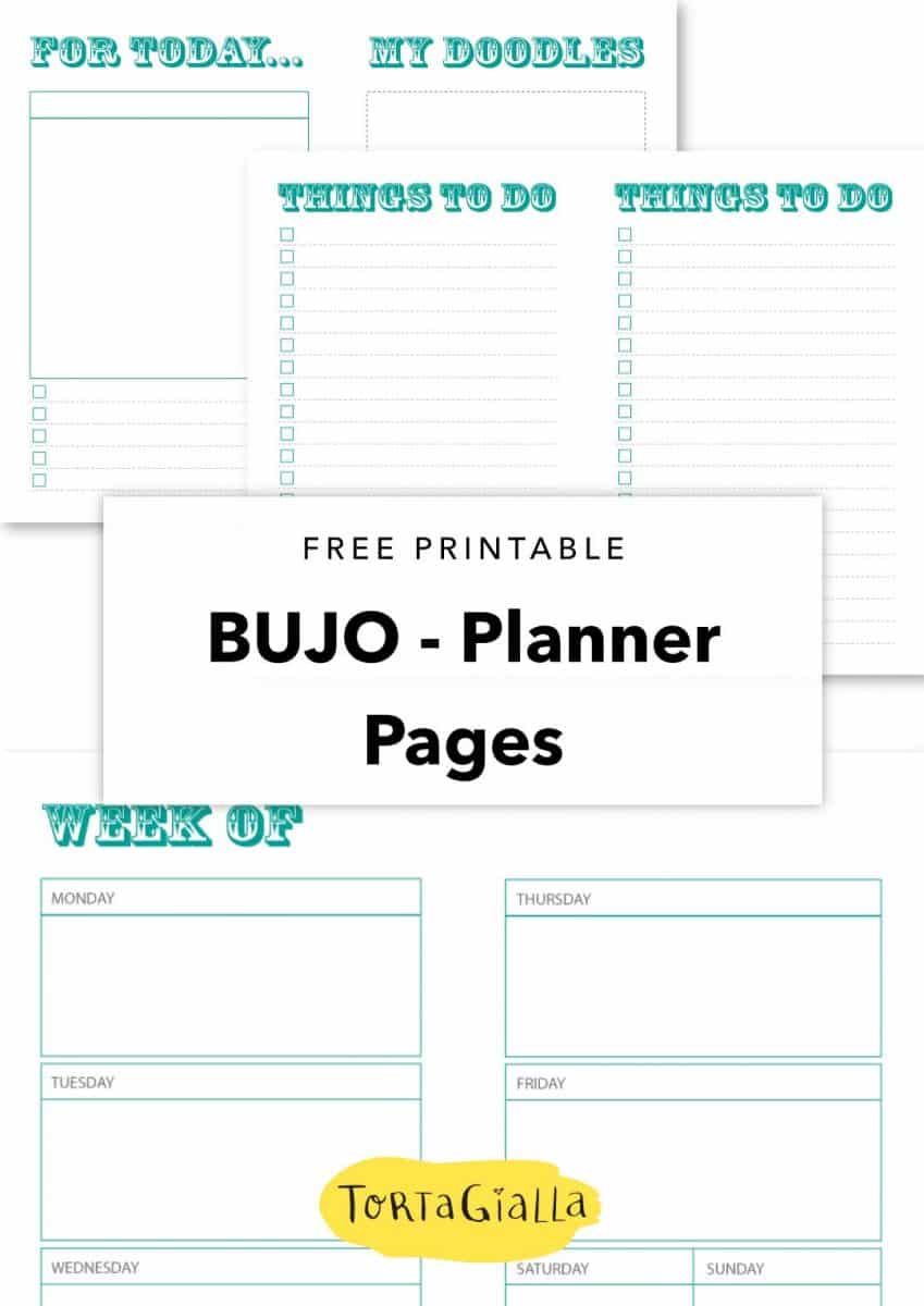 free printable bujo planner pages