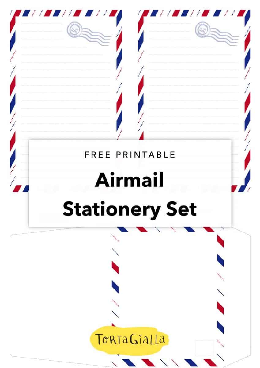 free printable airmail stationery set