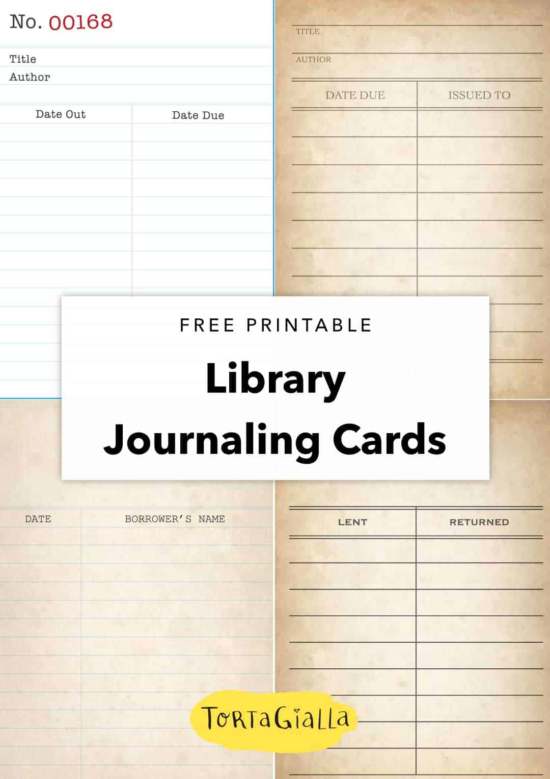 Free Printable Library Card Template  tortagialla Regarding Library Catalog Card Template