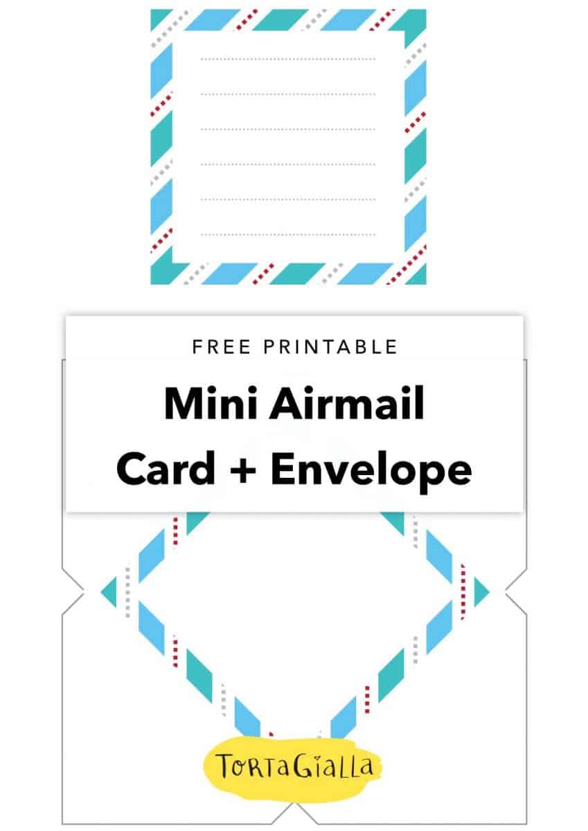 Free printable mini airmail card + envelope