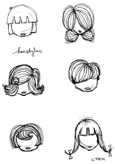 doodle of hairstyles | tortagialla