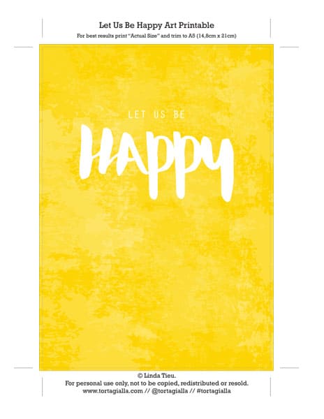 Free wall art printable: Let Us Be Happy