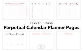free printable perpetual calendar planner pages tortagialla