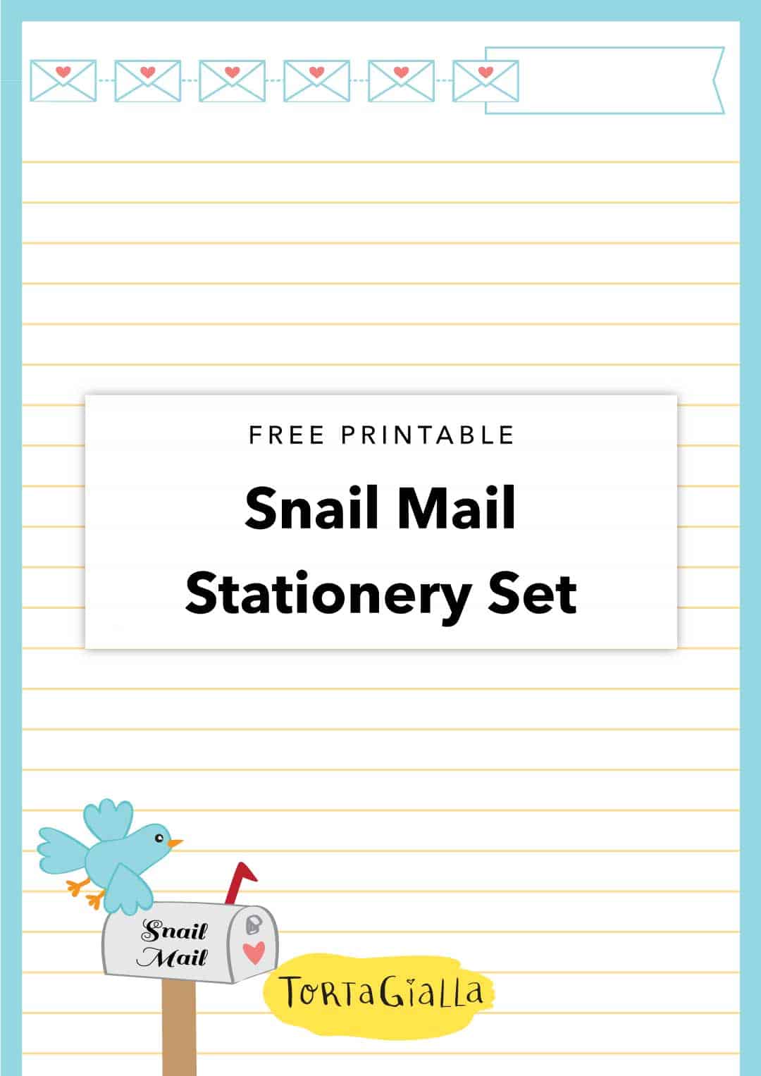 free printable snail mail stationery set