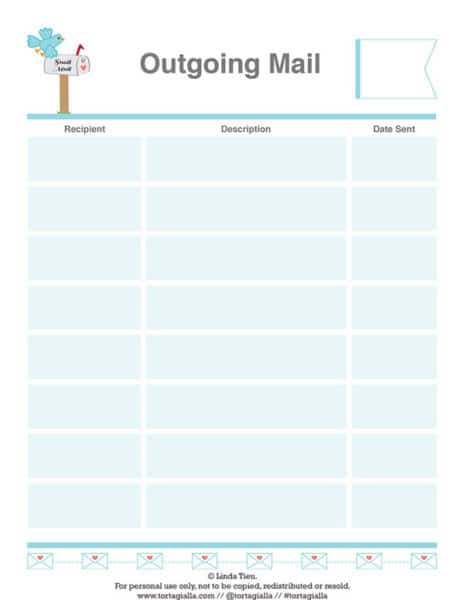 Outgoing Mail Log PDF form