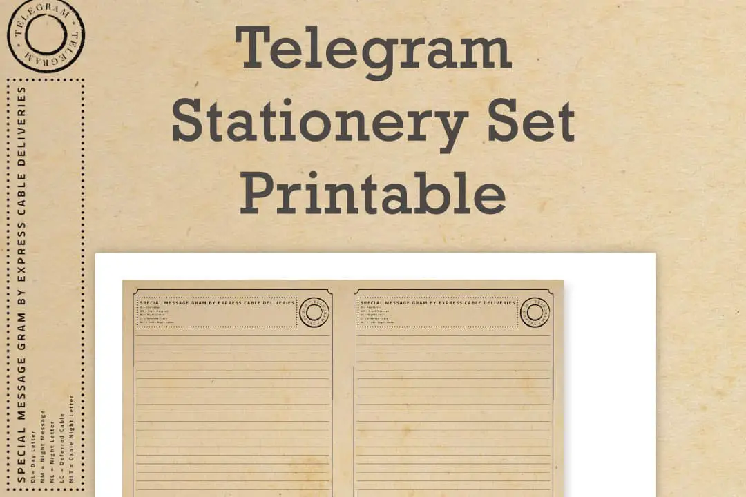 Here's a vintage style free printable telegram template for some fun papercrafting DIY projects.