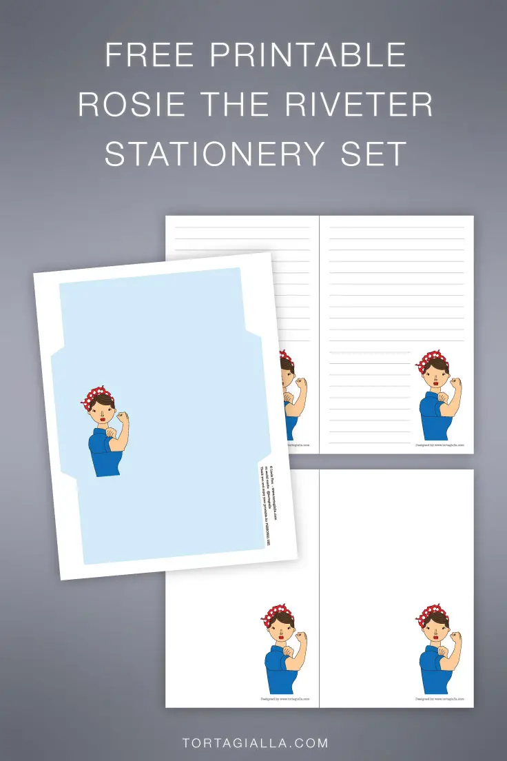 Free download - rosie the riveter stationery set preview of pages