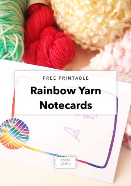 Free Printable // Rainbow Yarn Notecards