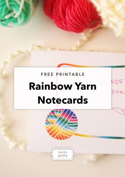 Rainbow Yarn Notecards - Free Printable