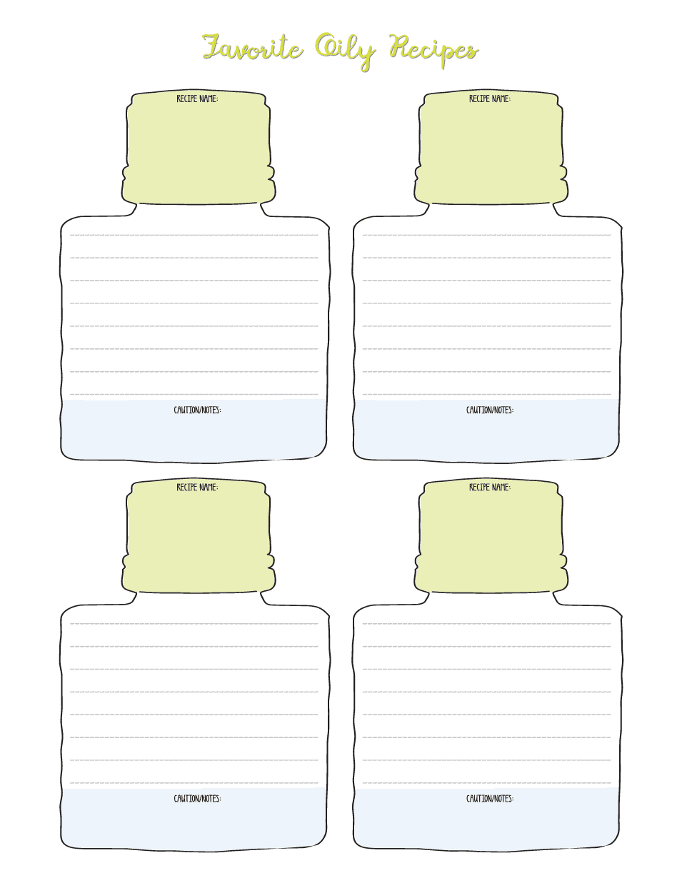 Free Printable - Essential Oil Recipe Pages - tortagialla