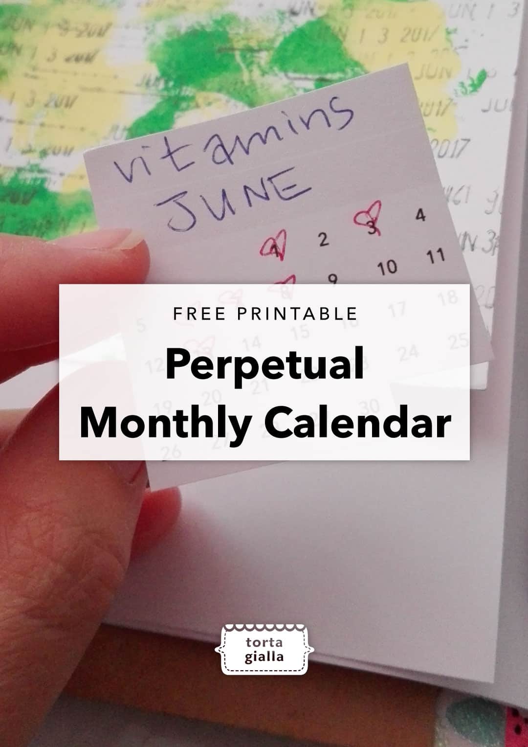 Free perpetual monthly calendar printable - cut out any month for checklists, tracking and planner/journal inserts