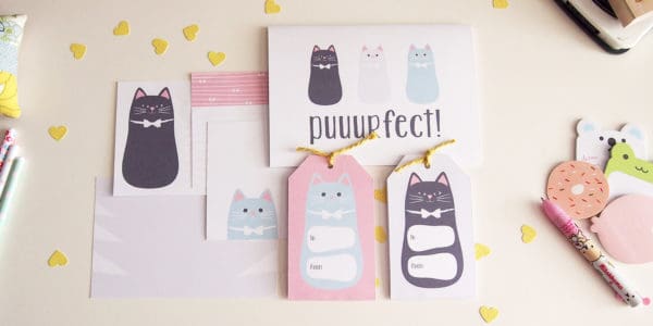 tortagialla printables - cat themed stationery guest post