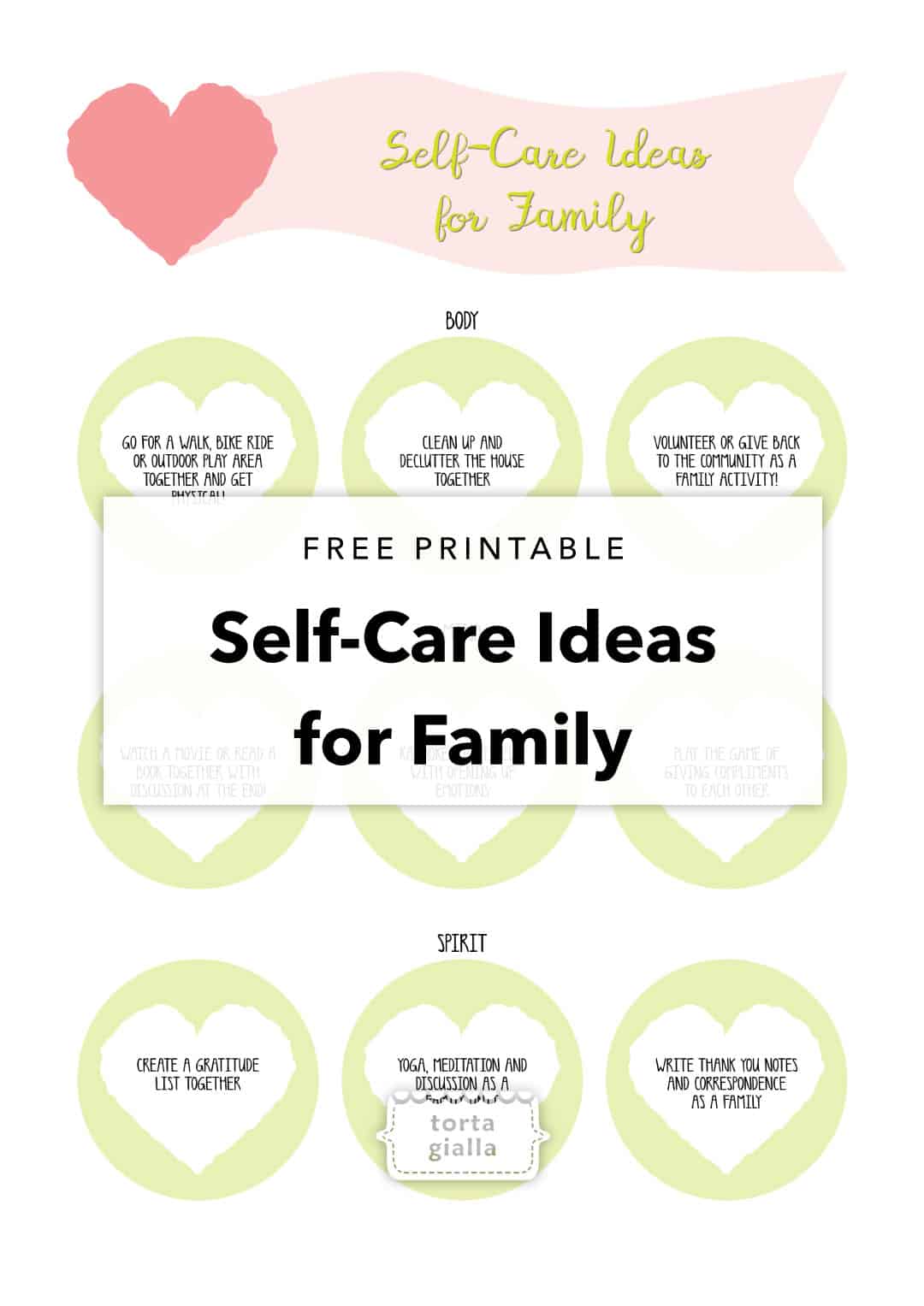 free printable self-care ideas for family and blank printable as well