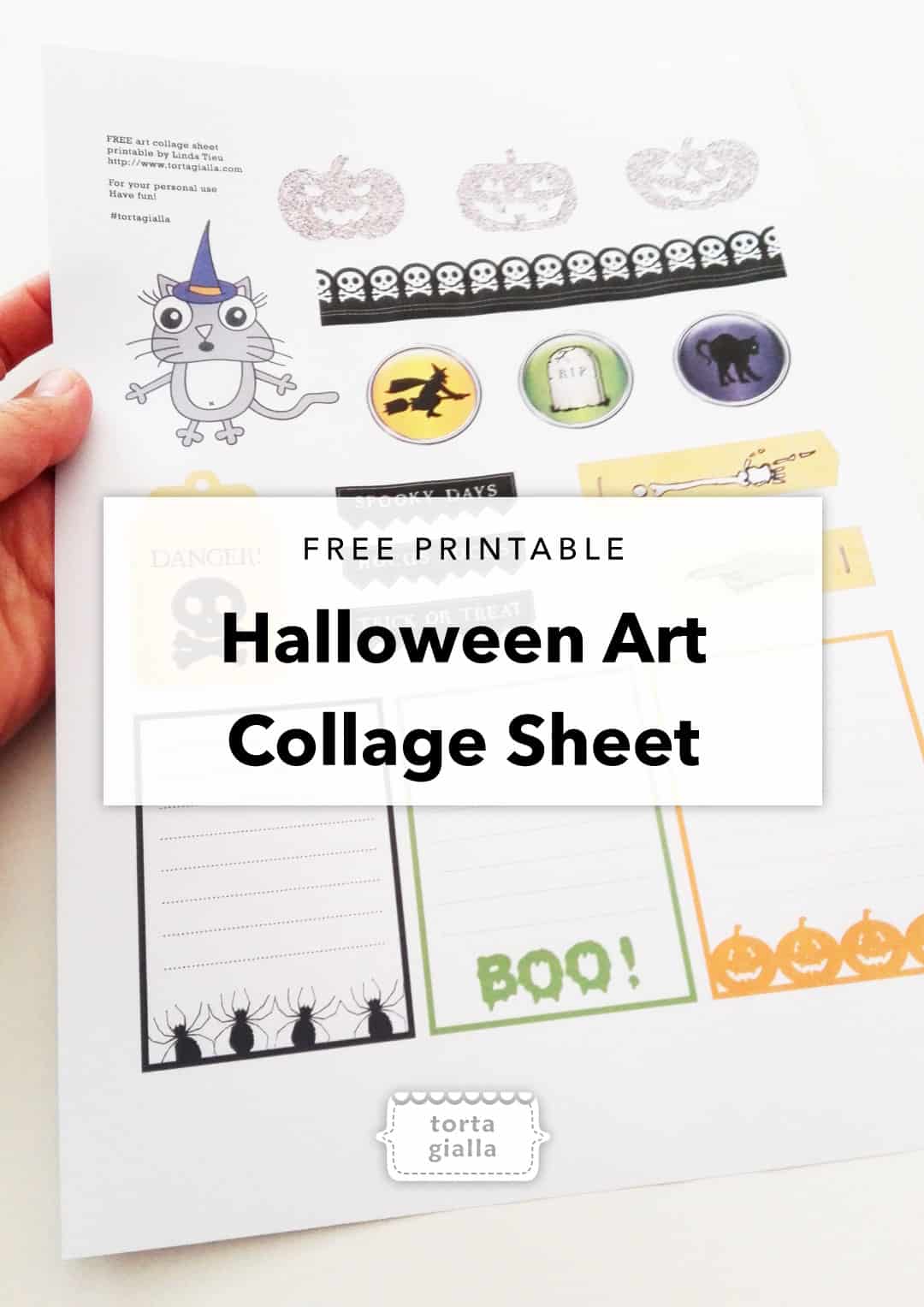 FREE halloween art collage printable