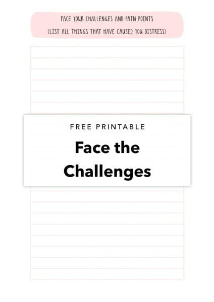 free printable to face your challenges