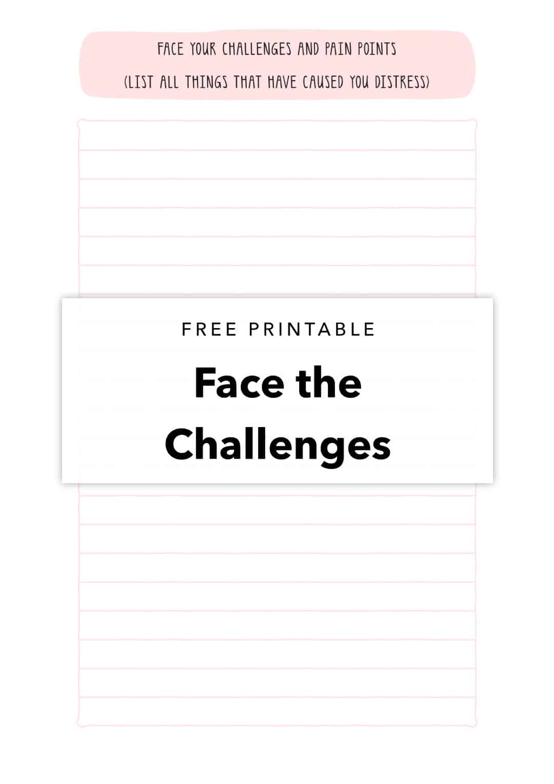 free printable to face your challenges