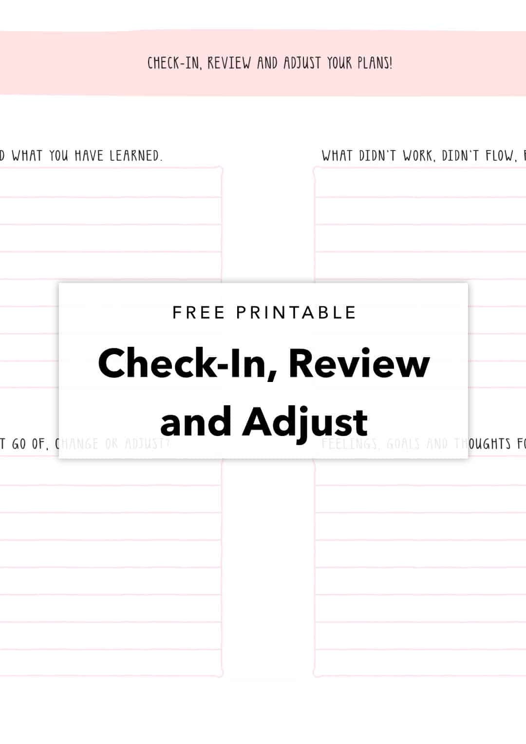 free printable check-in review and adjust your plans