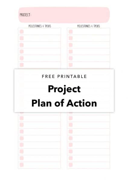 free printable project plan of action