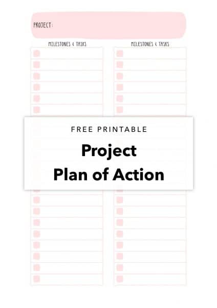 Free Printable Project Plan of Action - tortagialla