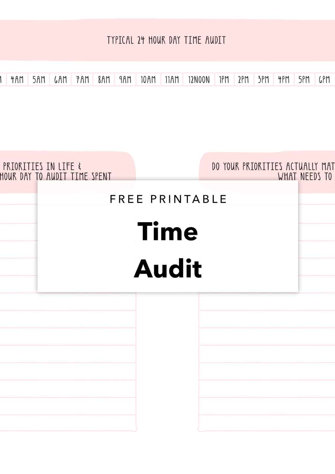 free printable time audit