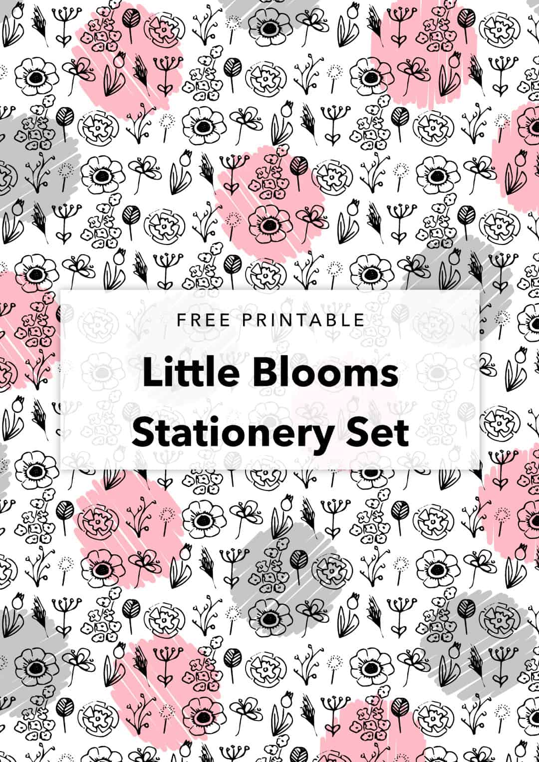 free printable little blooms stationery set