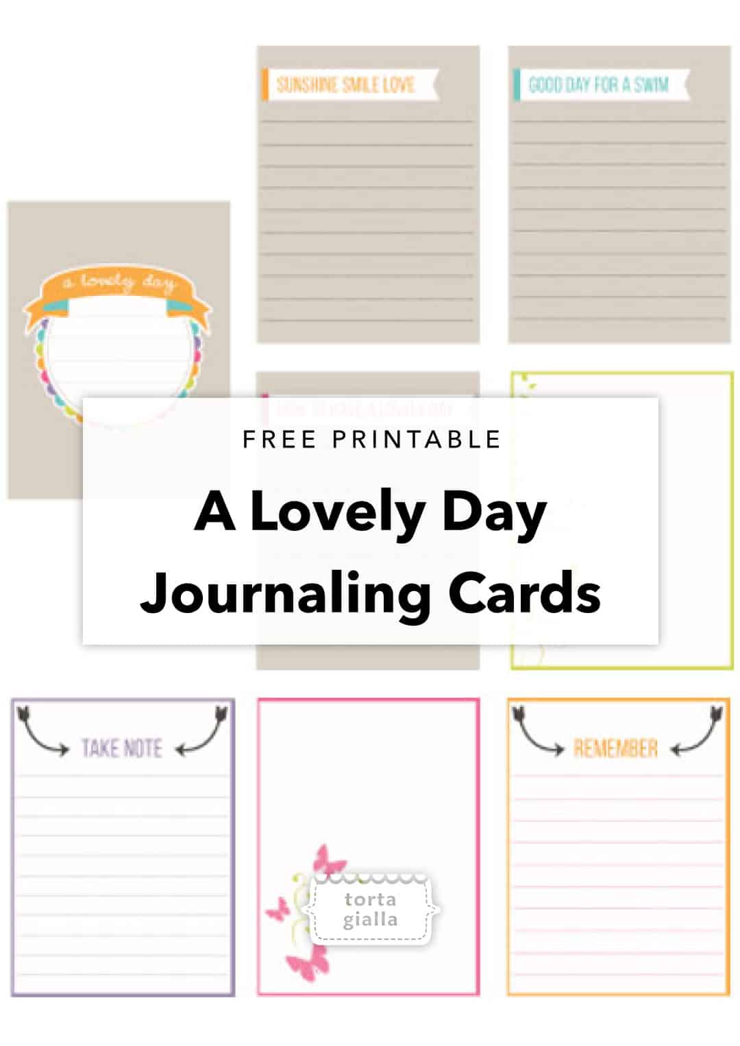 free printable a lovely day journaling cards