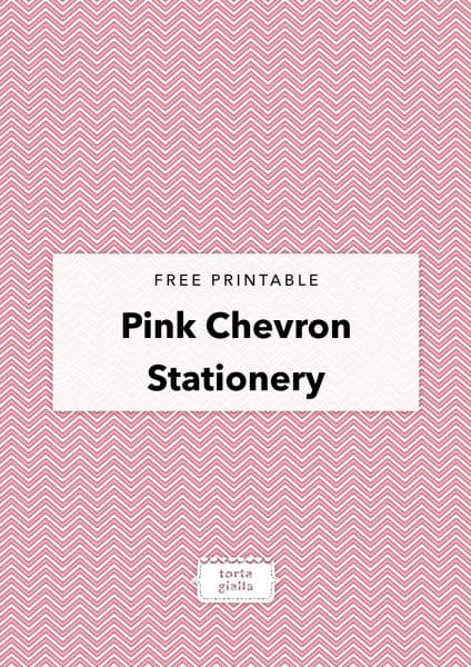 free printable pink chevron stationery