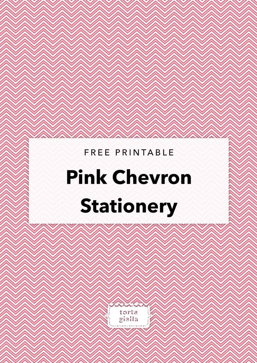 free printable pink chevron stationery