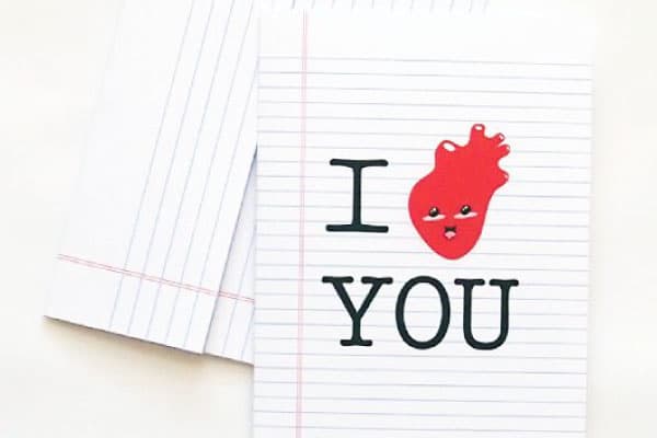 i heart you card