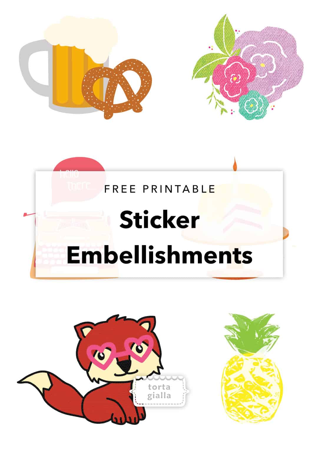 Free Printable Cute Sticker Designs Planner Decor Tortagialla