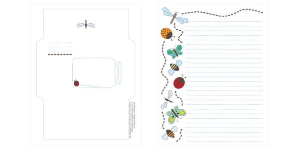 printable bug stationery envelope