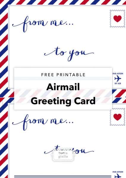 free printable airmail greeting card
