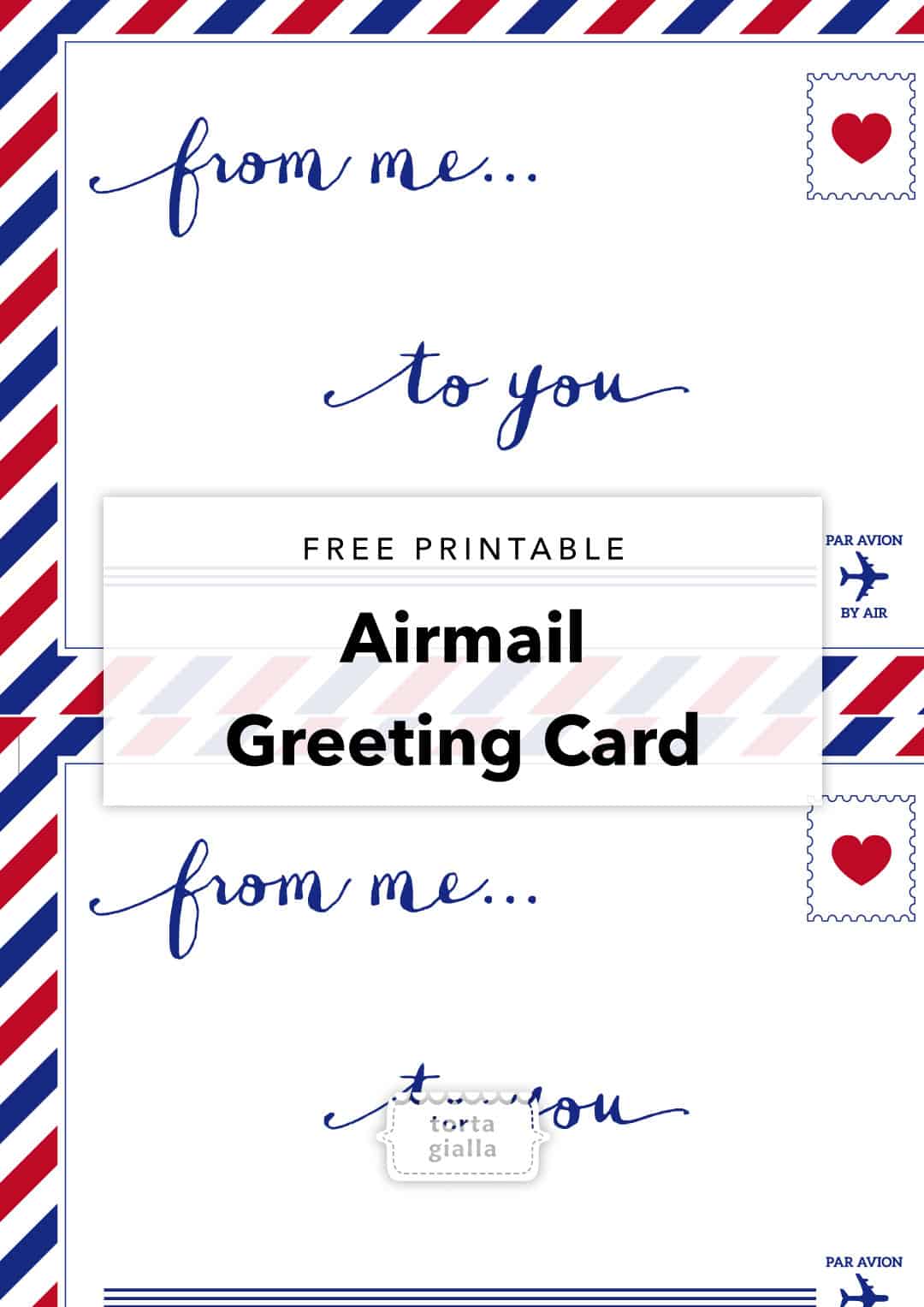 free printable airmail greeting card