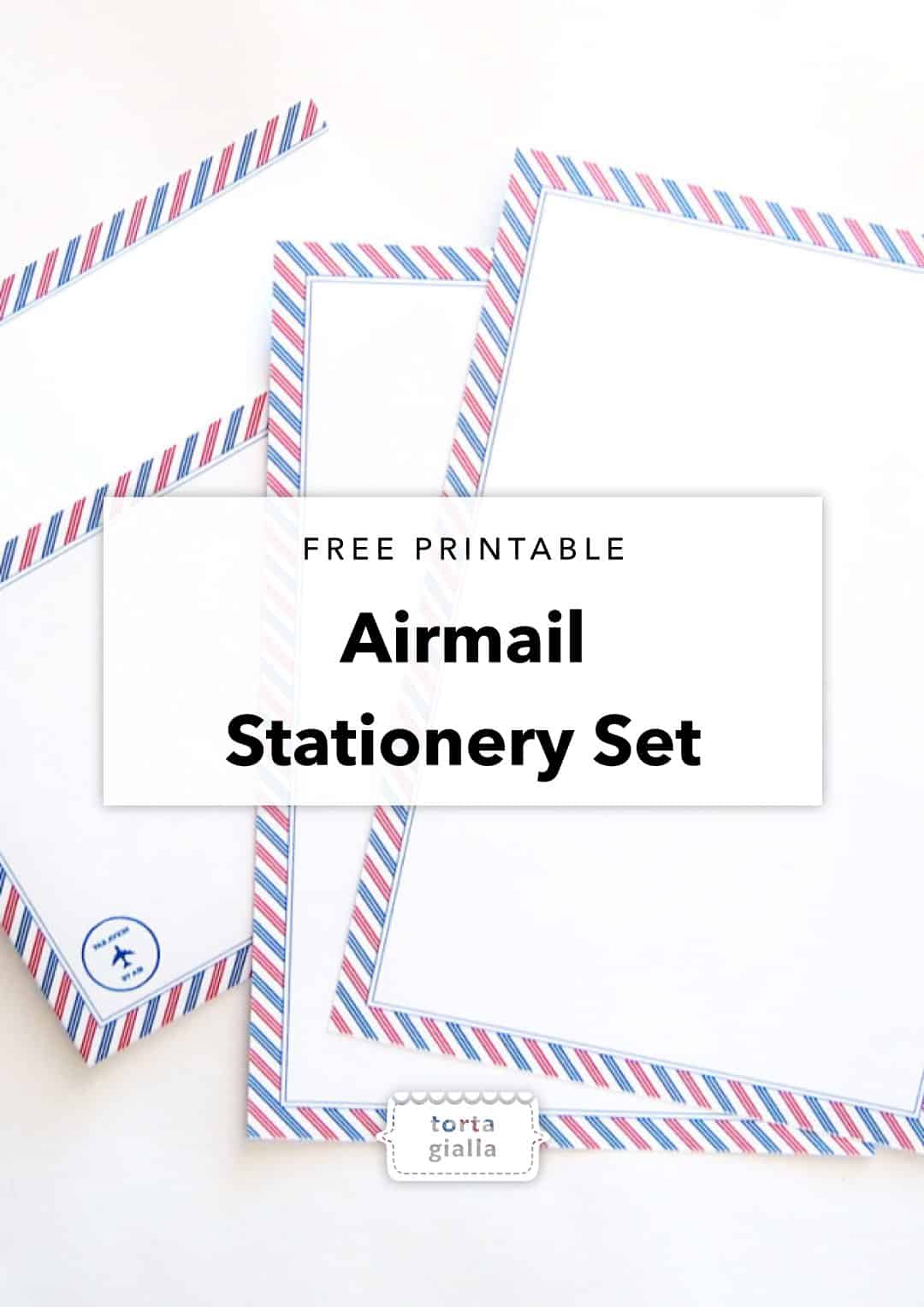 free printable airmail stationery set