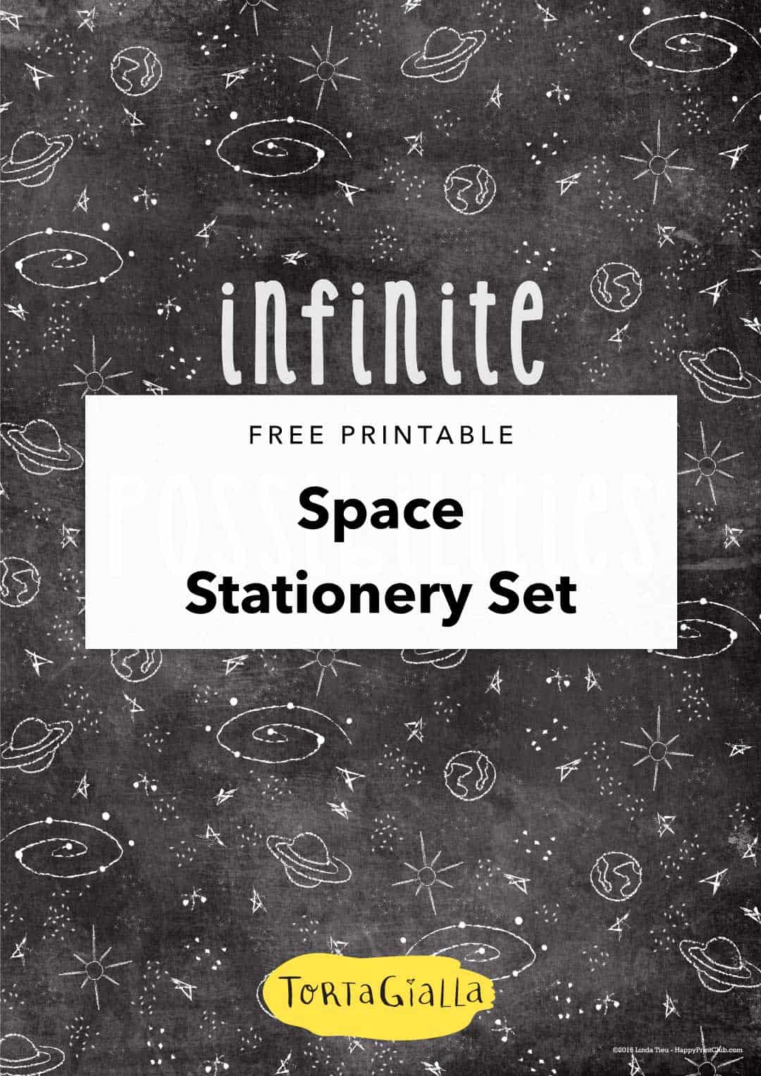 free printable space stationery set
