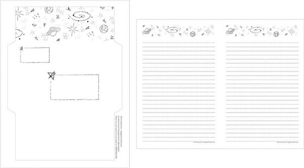 printable space stationery set